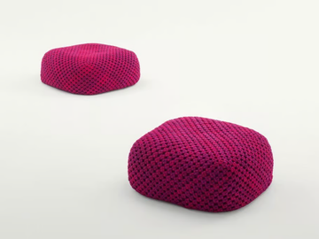 BERRY - Design square fabric garden pouf by Paola Lenti - view 2